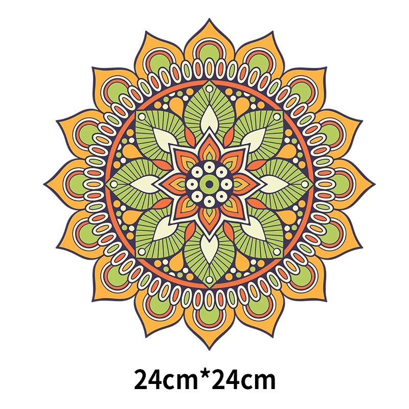 Transfer ciepła spersonalizowana odzież do jogi personalizacja Retro etniczny styl Mandala kwiat odzież T-shirt drukowanie paskiem