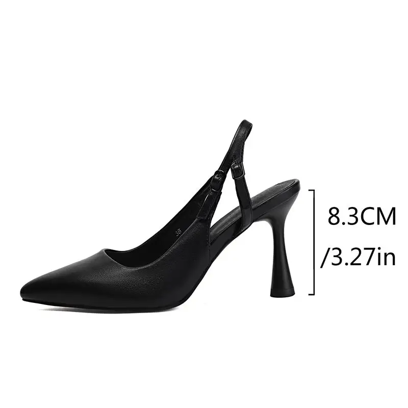 ASILETO Brand Sexy Women Sandals Pointed Toe 85cm Thin High Heels Back Buckle Strap Oversize 40 41 Office Lady Shoes Winter