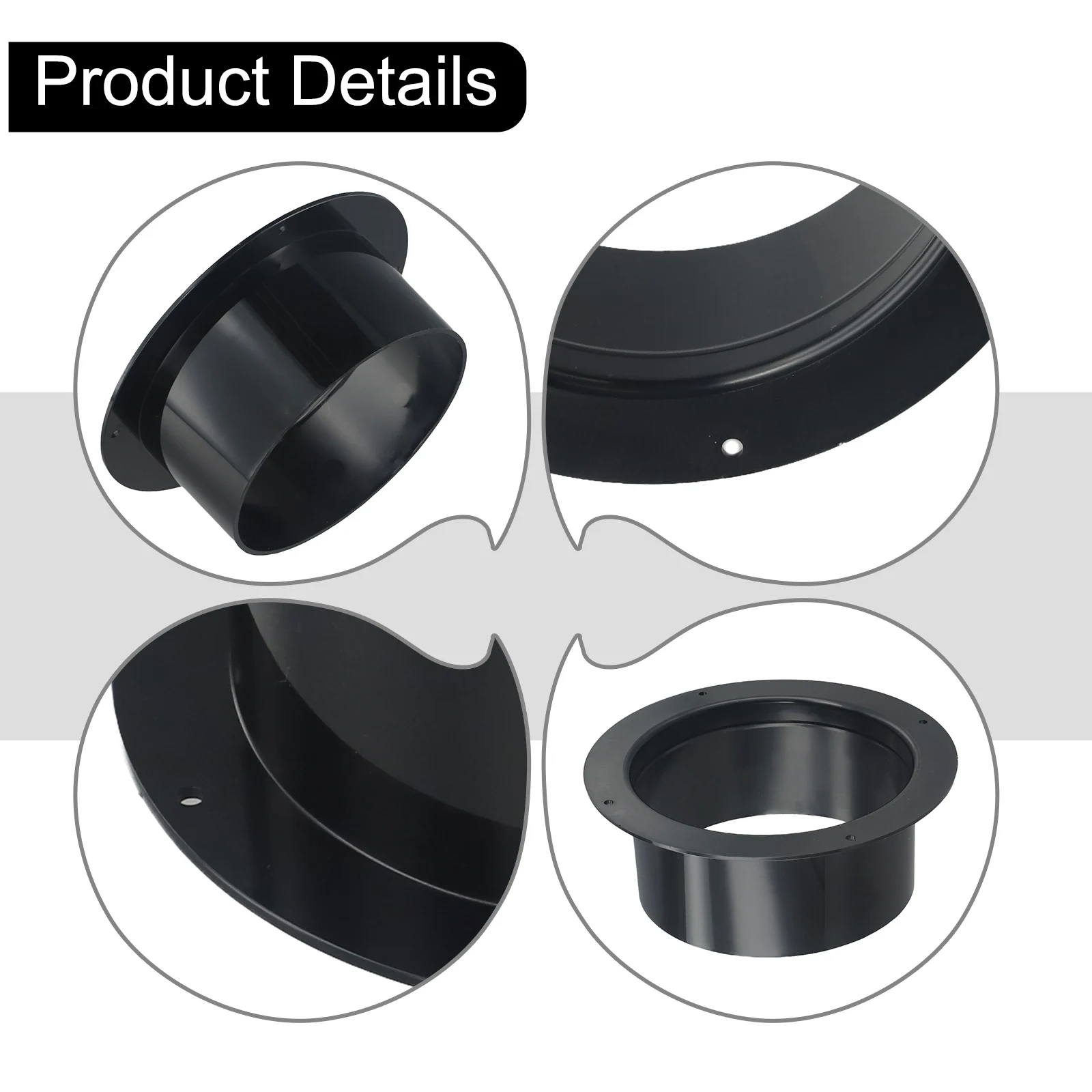 1pc ABS Wall Flange Connector, 75MM, 100MM, 120MM Sizes For Ventilation Pipe Connections High Strength,  Resistance