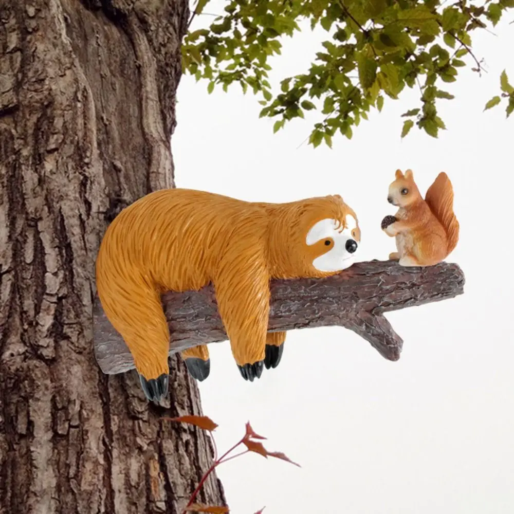 

Resin Sloth and Squirrel Tree Hanging Simulated Cute Tree Decorations Pendant Exquisite Creative Animal Ornaments Statue Table