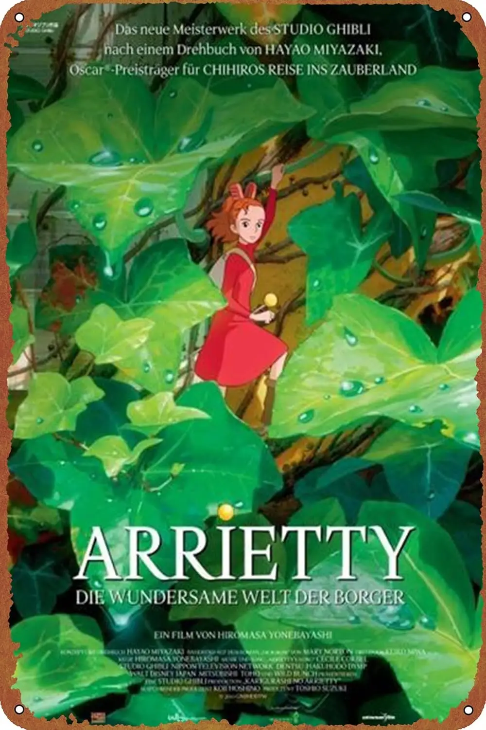 The Secret World of Arrietty Tin Sign Decoration Vintage Metal Movie Poster Signs Wall Decor 8x12 Inch