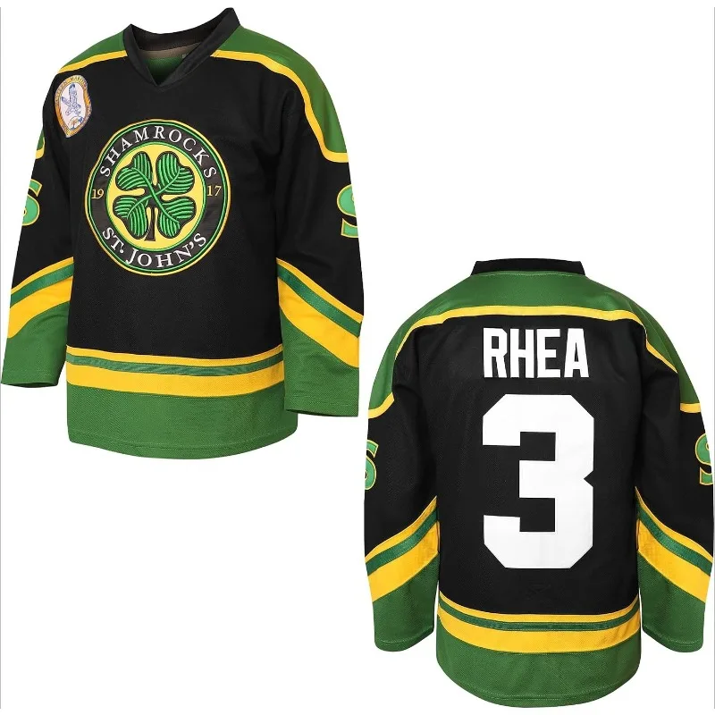 Hot Shamrock Clover 3D Print Ice‑Hockey Jersey Unisex Green White Black V‑Neck Long‑Sleeve Retro Inspired Fan Casual Sports Top