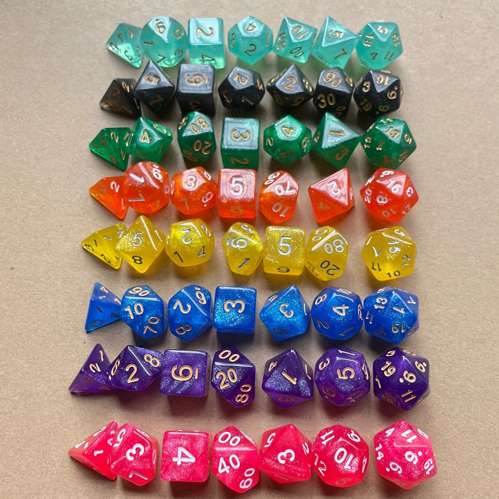 105/70/49/21/7Pcs Starry Sky DND Dice Set Galaxy Polyhedral D&D D4 D6 D8 D10 D12 D20 Random Multi Colored Table Game  RPG