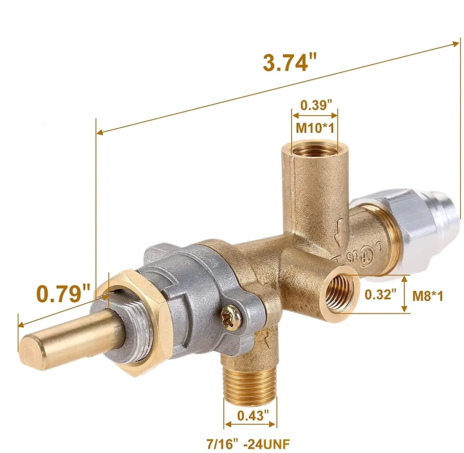 Propane Gas Patio Heater Room Space Heater & Outdoor Patio Heater Replacement Main Control Brass Safety Valve with Pilot Port