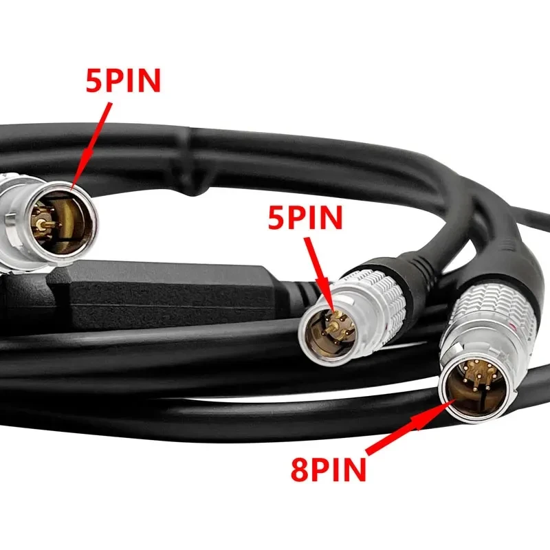 2M GEV186 Y Type Power Cable 1B 8pin To 1B 5pin & 0B 5pin Connect Total Station With Leica GPS Host GEB171 371 External Battery