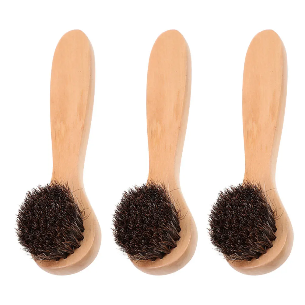 

3pcs Facial Cleansing Brush Wood Handle Soft Brush For Deep Cleansing Exfoliating Skin Care Portable Travel Face Scrubber Face