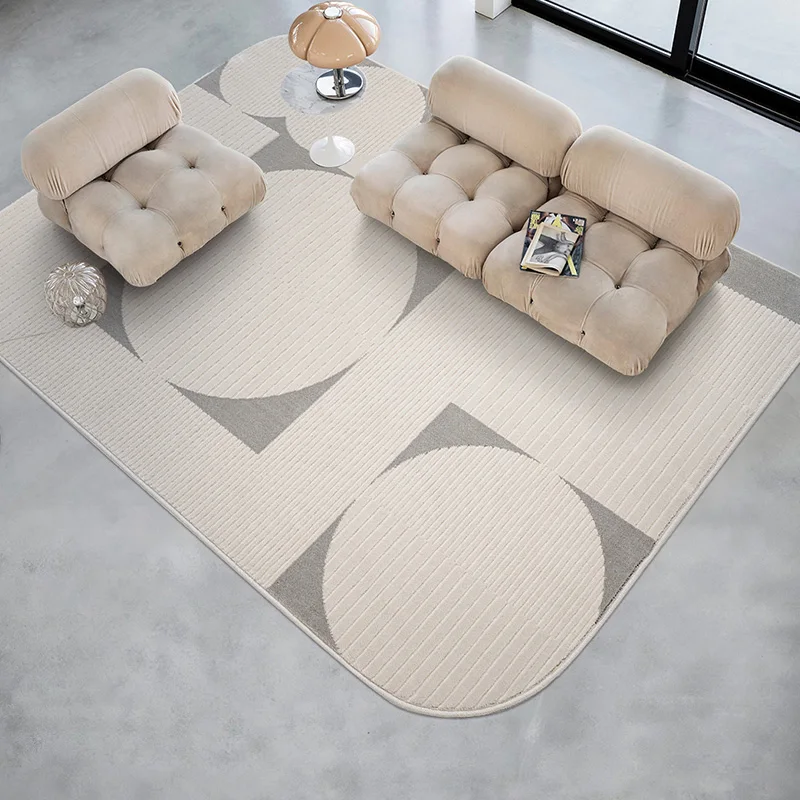 Cream-style special-shaped carpet, living room,  carpet, rounded corners, rectangular, high-class, light luxury and simple