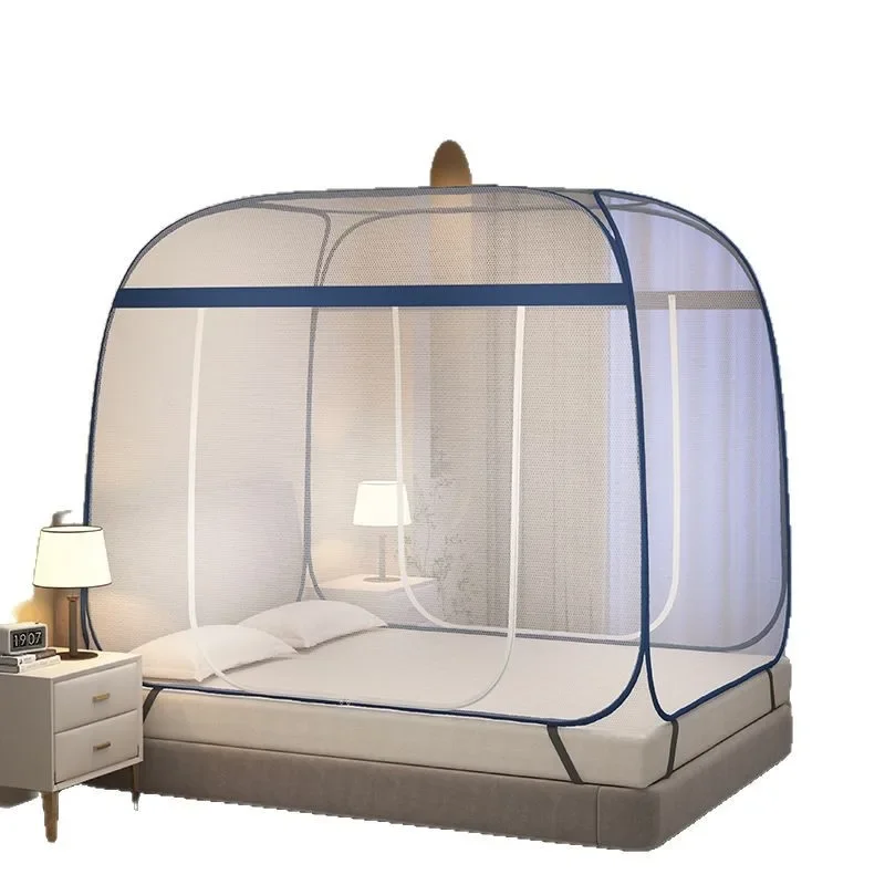 A-Class Encrypted Home Bedroom No-Installation Mongolian Yurt Mosquito Net 1.5m Foldable 1.8m Full Bottom Anti-Fall 2.12m
