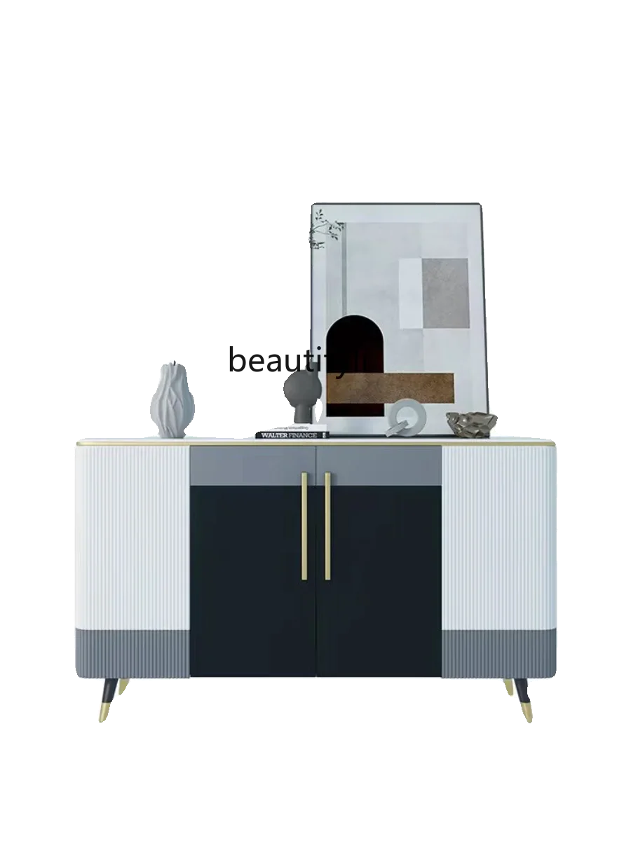 

Entrance Hong Kong-style light luxury dining side cabinet high-end bedroom storage designer shoe cabinet53