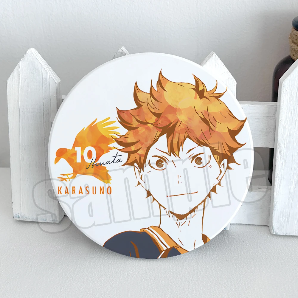 

Anime Haikyuu!! Cosplay Creativity Cute Antiskid Anti-scald Ceramic Cup Coaster Exquisite Birthday Xmas Gift Table Decoration