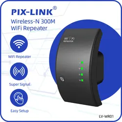 PIX-LINK Wireless WiFi Repeater Wifi Extender Ultraboost Wifi Amplifier Long Range Repiter 300M Wi-Fi Booster Access Point