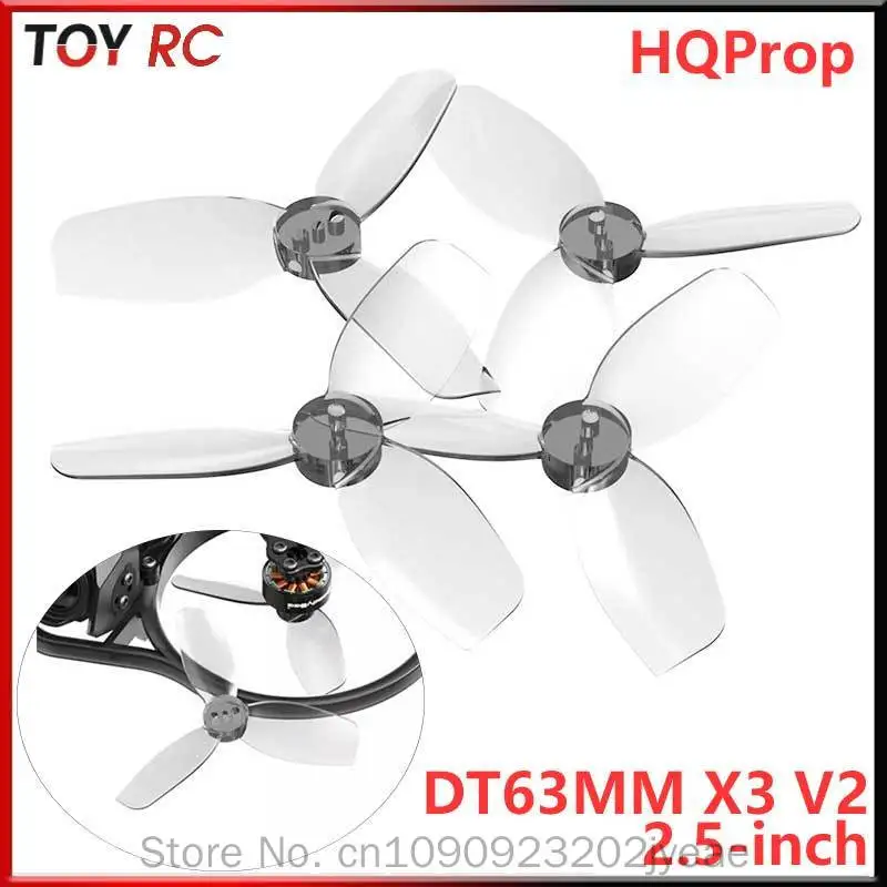 Hqprop Dt63mmx3 V2 2 5 Inch Tri Blade Propeller 2 Cw 2 Ccw Transparent Fpv Racing Drone Prop Compatible For Bee25 Freestyle