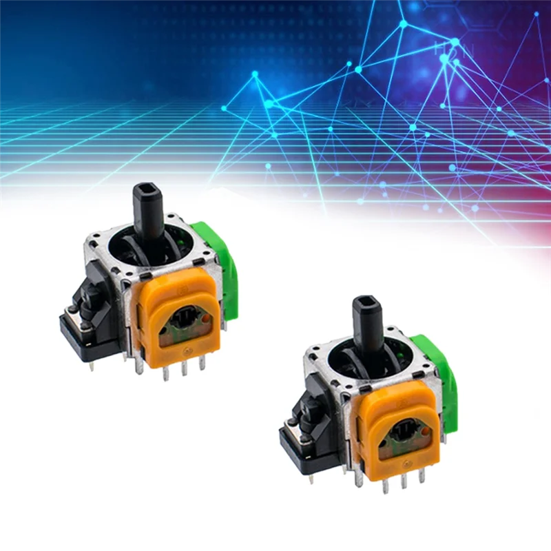ABKI-10 Buah untuk PS4 Hall Potensiometer Joystick Elektromagnetik Logam Oranye & Hijau + Plastik Dapat Disesuaikan IC Elektromagnetik Joy