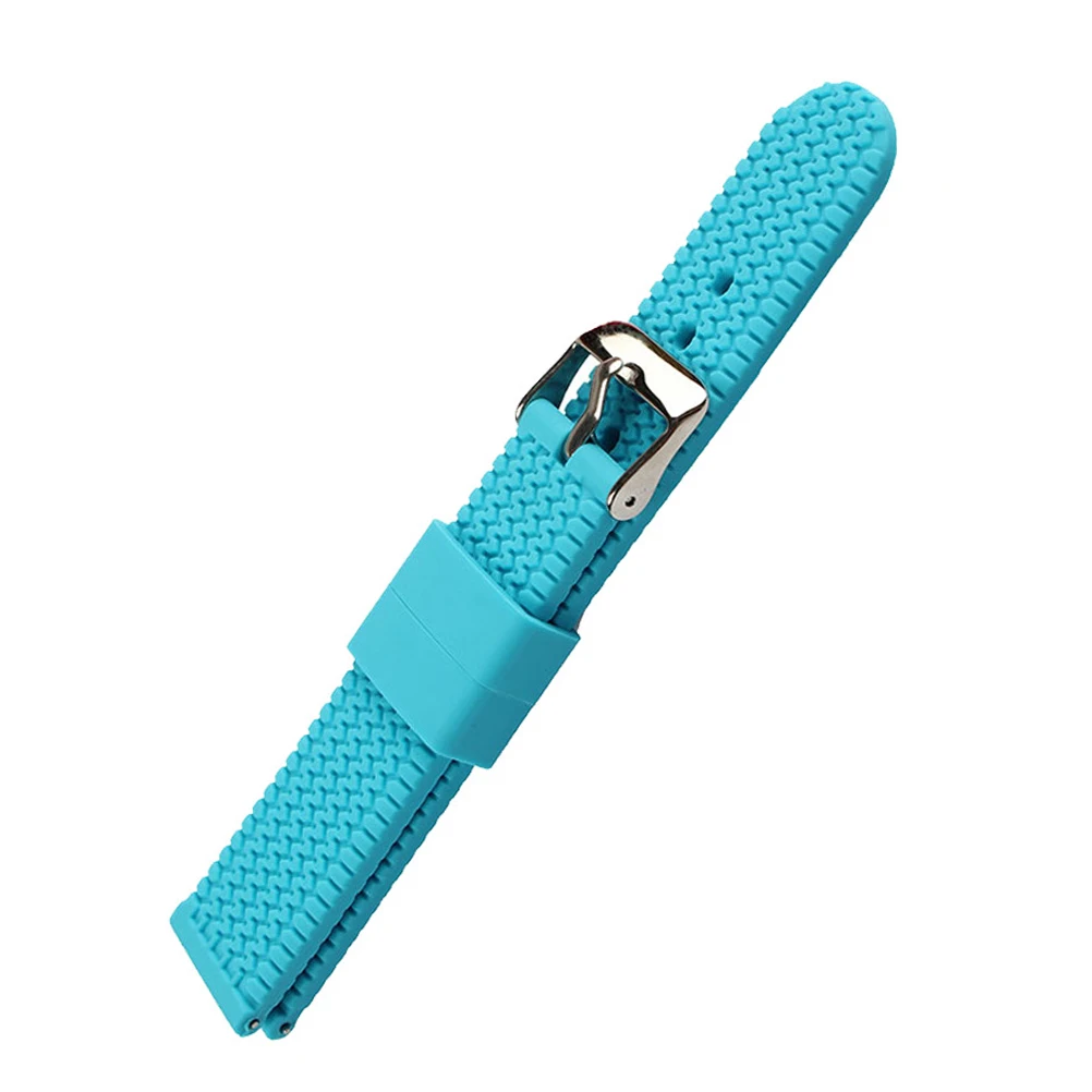 

Eco-Friendly Adjustable 24Mm Silicone Watchband Blue For Fitness Sports Comfortable Durable Strap Wristband Replacement For