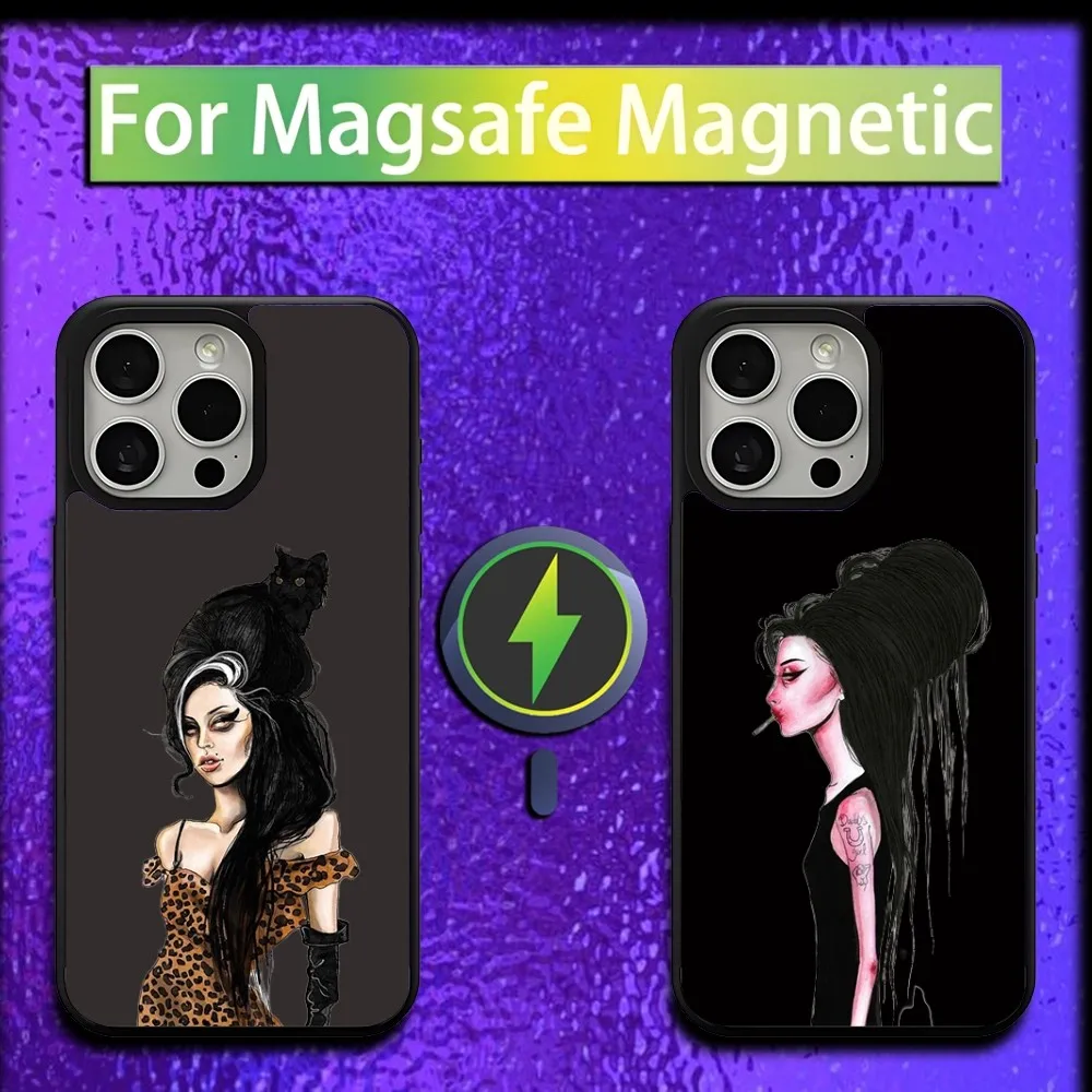 

Singer A-Amy Winehouse Phone Case For iPhone 16,15,14,13,12,11,Plus,Pro,Max,Mini Magsafe Magnetic Wireless Charging