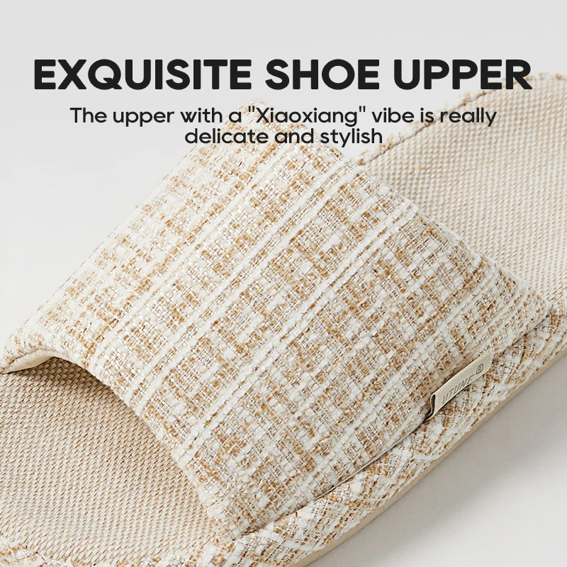 UTUNE Linen Home Slippers for women – Japanese Style Breathable & Anti-Slip Unisex Summer Indoor Quite Slides