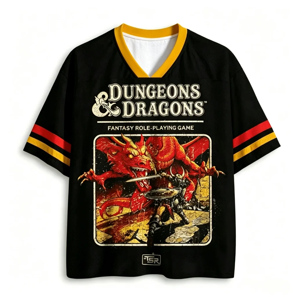 2026 Retro Dragon and Dungeon 74 Fantasy Role Playing Game Dragon 3D Print Breatha Quick-Dry Men T-Shirt