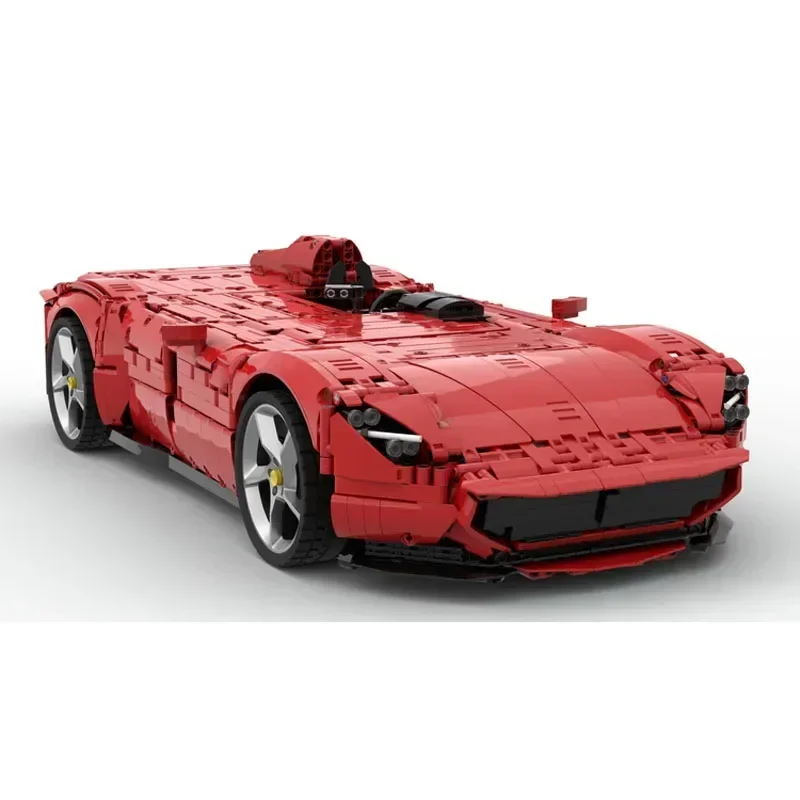 MOC- 160768   Roter neuer Supercar 1:8 Montage Spleißen Baustein Modell 3587 Baustein Teile Kinder Geburtstag Spielzeug Geschenk