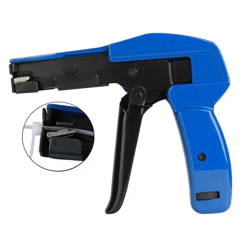 Alicates para bridas con cremallera de nailon, herramienta para sujetar cables, herramienta para bridas de cables de acero fundido a presión, herramienta para bridas con cremallera de corte al ras para cables de nailon de 2,4-4,8mm