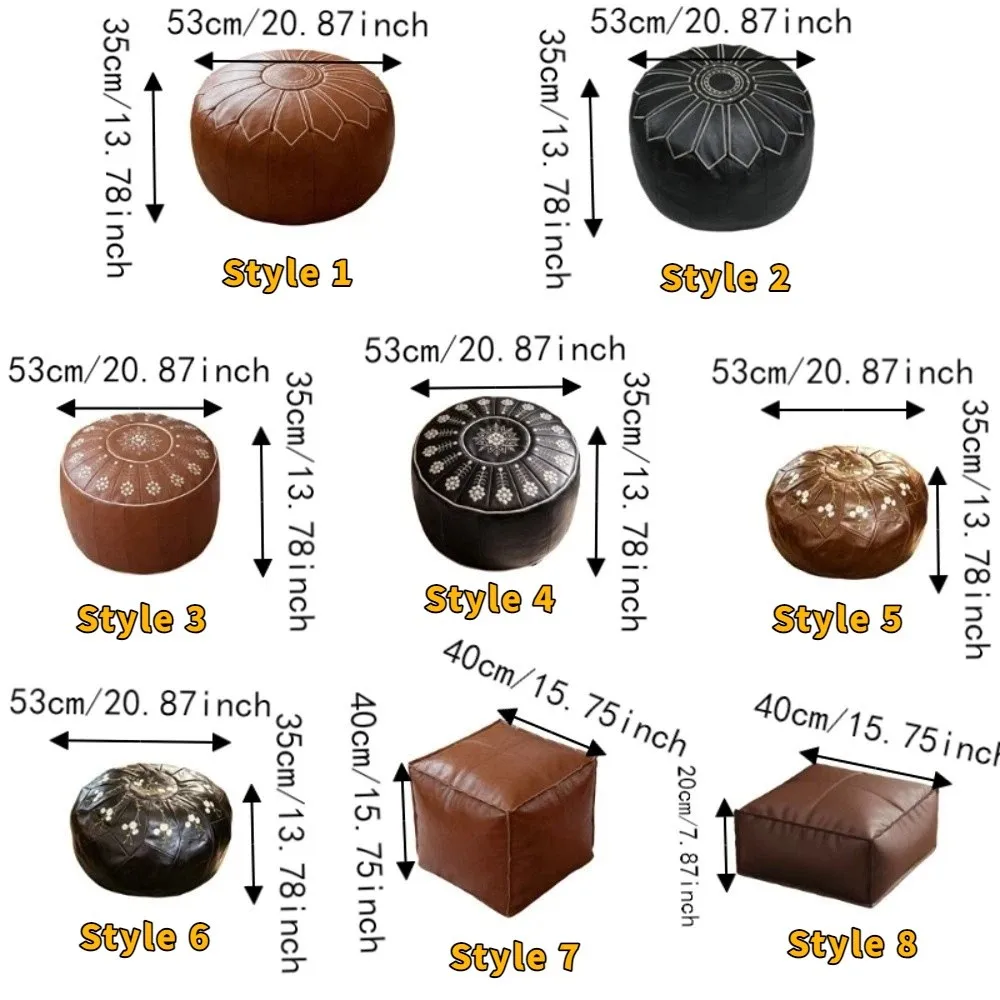 Round Seat Cushion Cover Large Capacity Embroidery Sofa Stool Cover Waterproof Unstuffed Storage Leg Bench Home Furniture