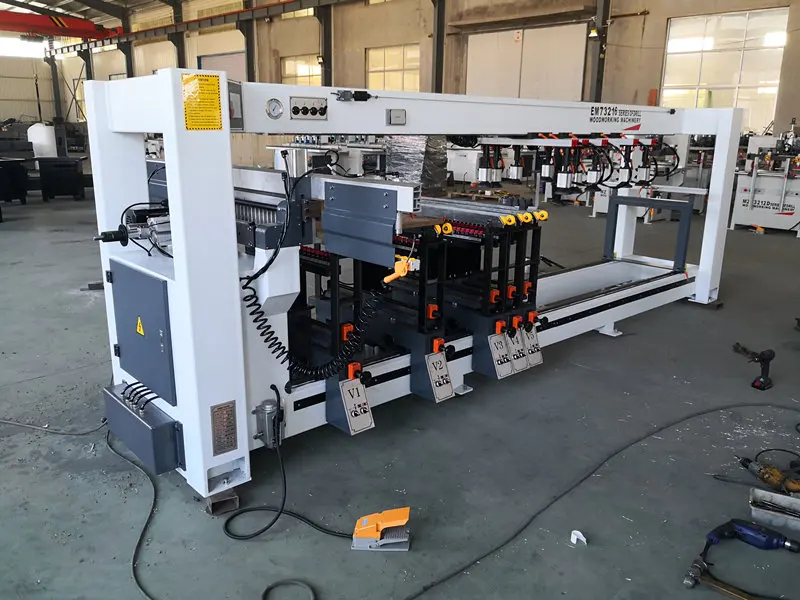 6 Lines 5 Vertical 1 Horizontal Woodworking Wood Multi Axles Spindle Board Panel Bore Hole Drilling Boring Driller Machine