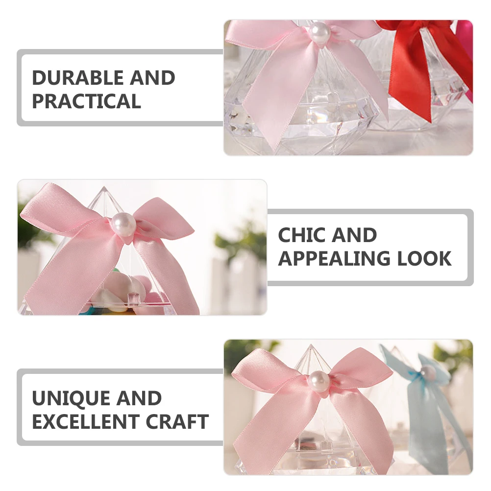 

12 Pcs Wedding Candy Box Favors Bulk Party Boxes Clear Christmas Table Pink Bride