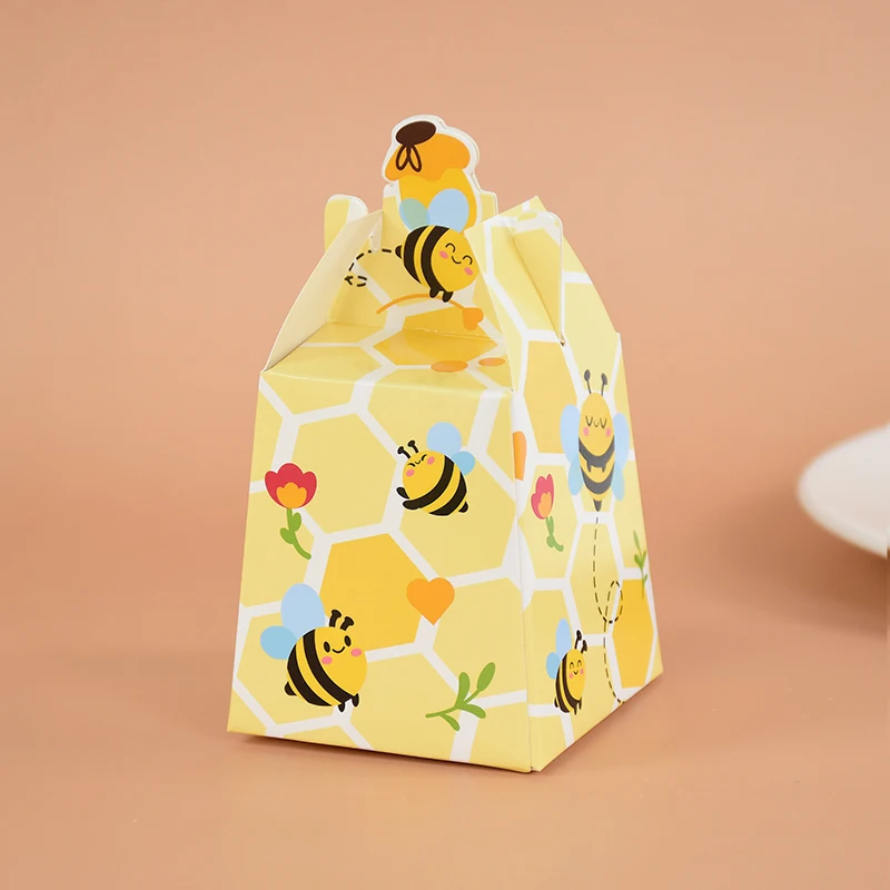 5/10Pcs Paper Beehive Gift Boxes Bumble Bee Beehive Candy Boxes With Ribbons Baby Shower Wedding Birthday Party Favor Decoration