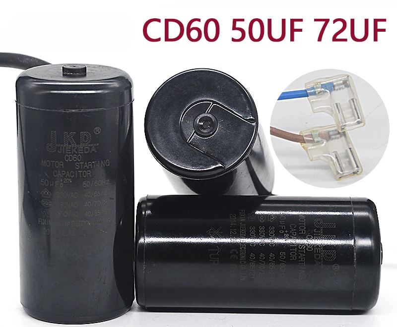 CD60 Refrigerator Freezer Capacitor 50UF 72UF