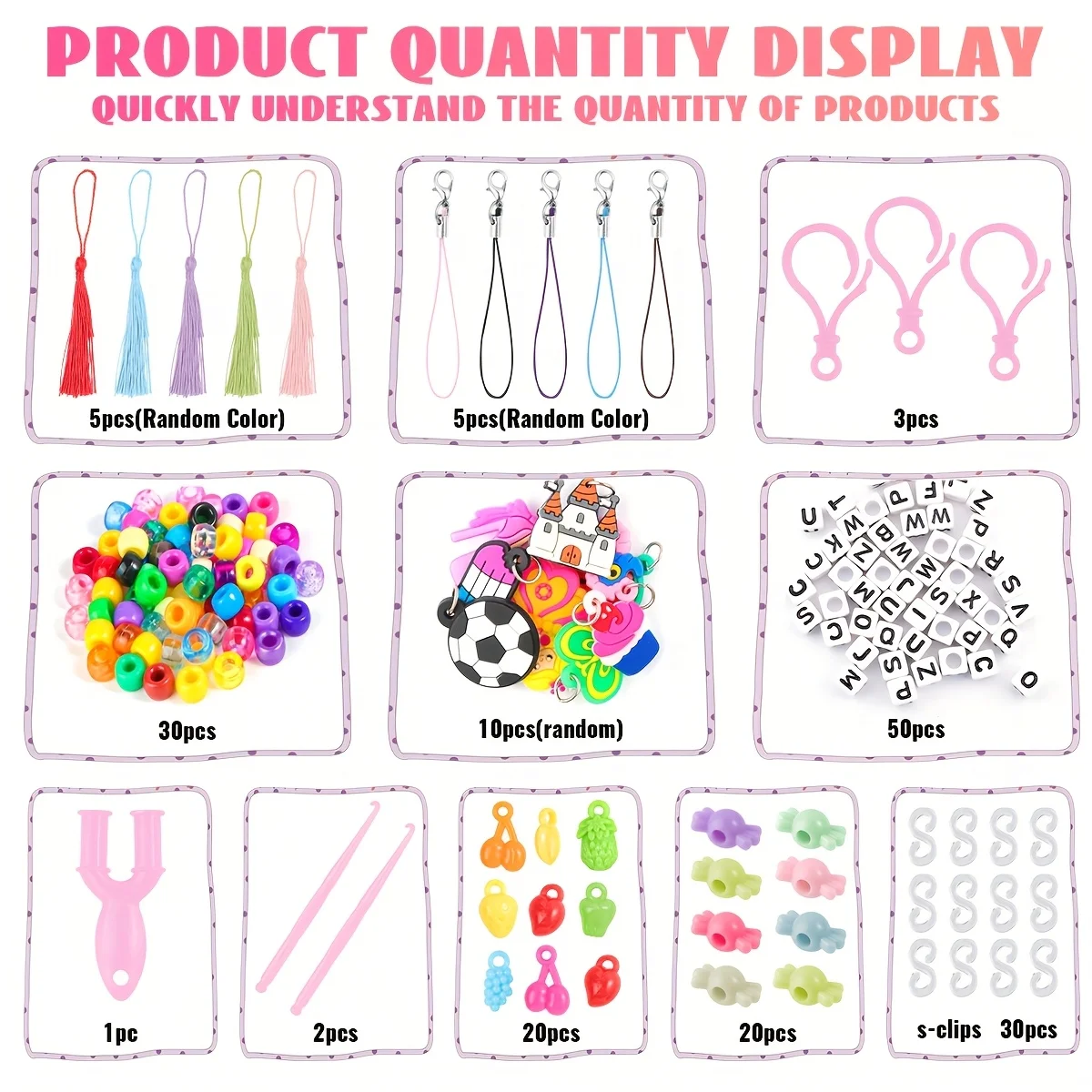 New DIY Rubber Bands for Bracelets Kit, Equipped with Various Keychains, Crochet Hooks Loom Band, Toys Fo Girls  Beads Set