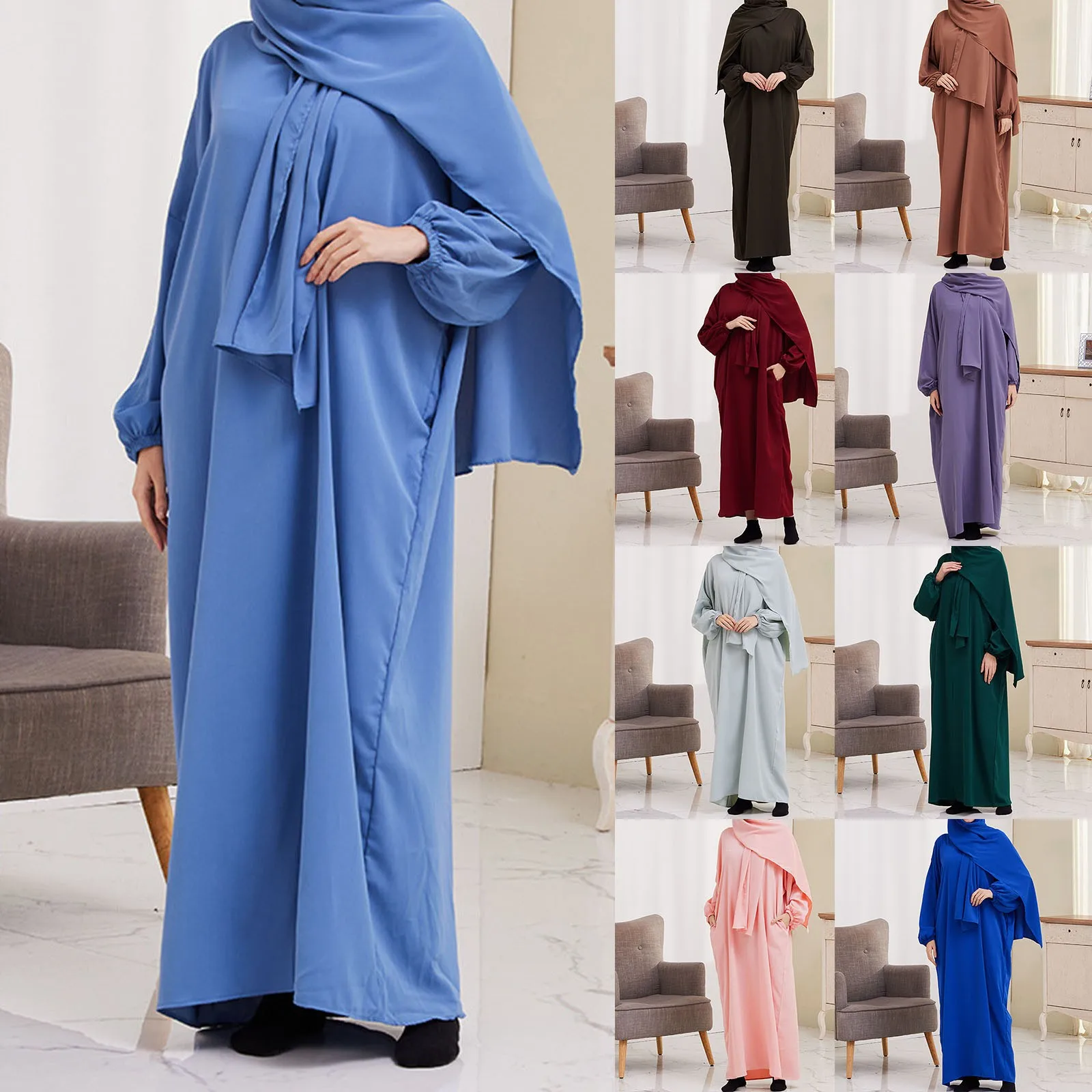 

Chiffon Robe Longue Kimono Femme Musulmane Open Abaya Dubai Turkey Islam Arabic Muslim Dress Abayas For Women Caftan Marocain