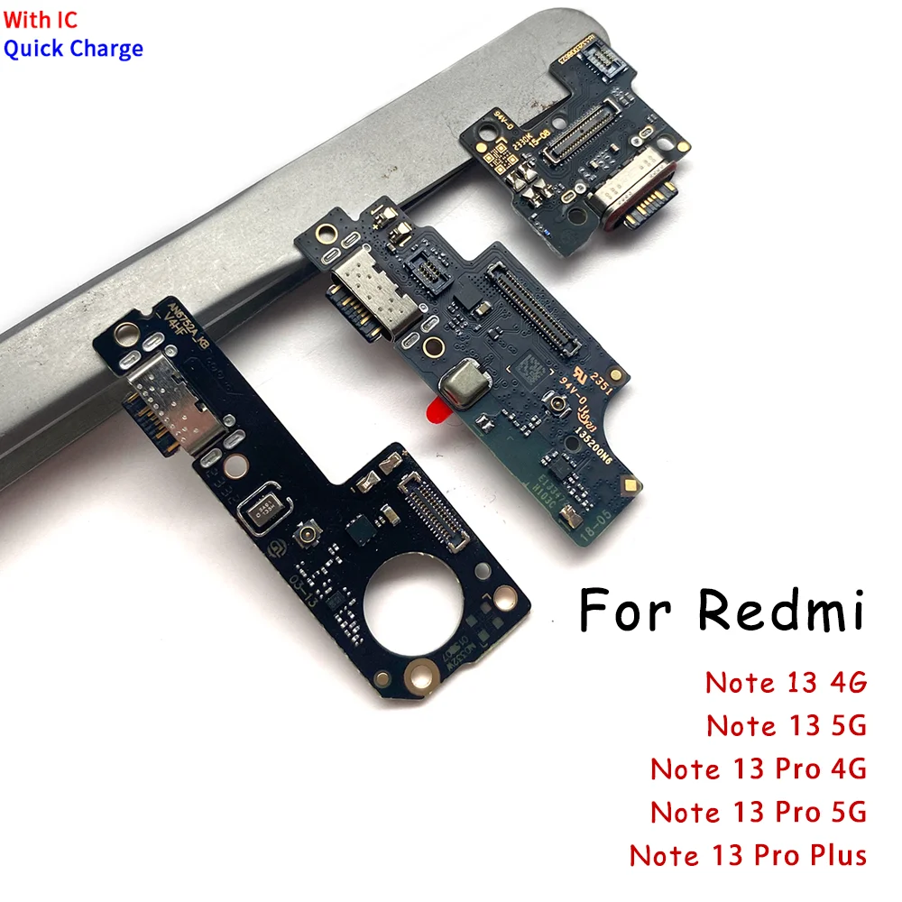 

10Pcs USB Charger Flex For Xiaomi Redmi Note 13 Pro 4G 5G Plus USB Charging Board Dock Port Flex Cable Repair Parts