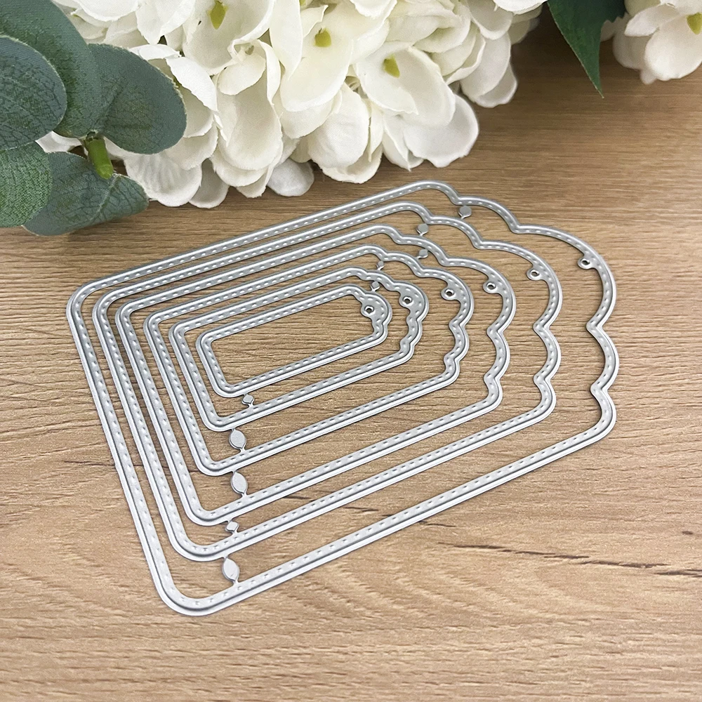 6 PCS/SET Basic Regular Labels Tags Metal Cutting Dies Stencils for DIY Scrapbooking Decorative Embossing DIY Paper Cards