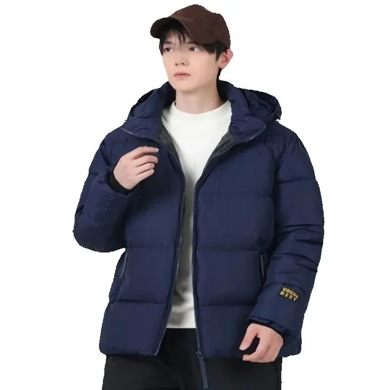 New Men's Hooded Goose Down Jacket for Autumn and Winter Luxury Fashion Leisure Outdoor Waterproof and Warm Down Jacket