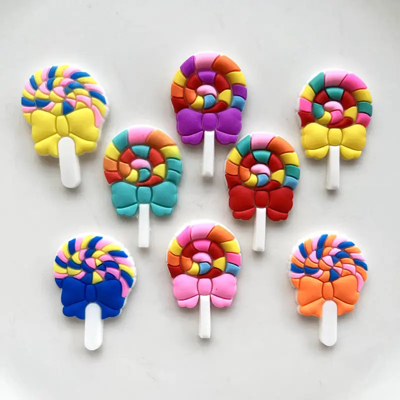 20 Pcs New Cute Lollipop Series Kawaii Flat Back Soft Rubber DIY Scrapbook Hair Accessories Home Decor Accessories