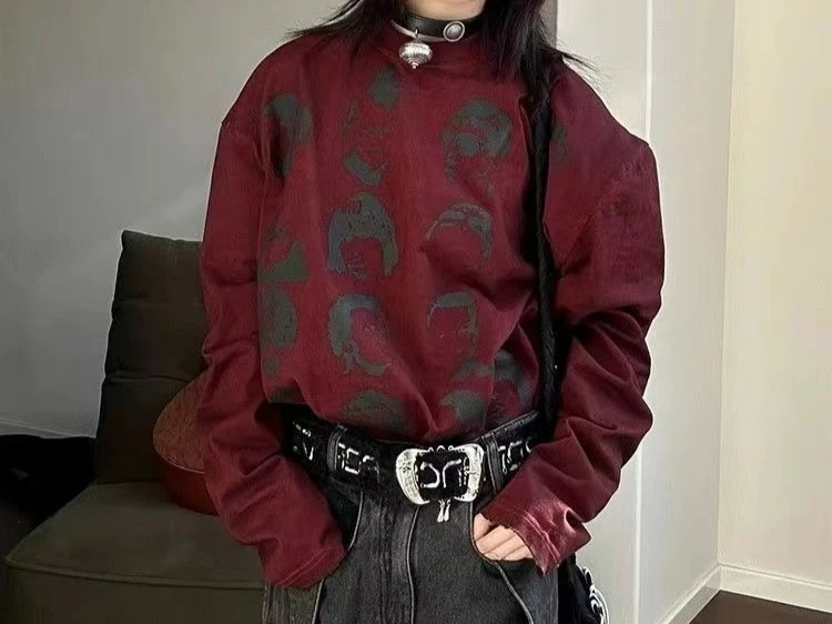 

Printed T-shirt Base Shirt Women's 2025 Spring and Autumn New Design Simple and Casual Versatile Top