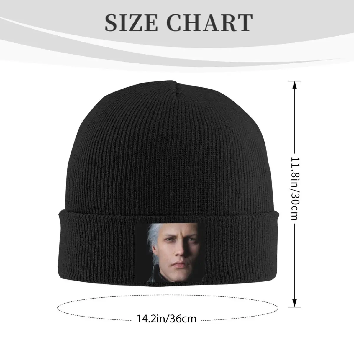 Devil May Cry 5 - Vergil Poster Warm Knitted Cap Fashion Bonnet Hat Autumn Winter Outdoor Beanies Hats for Men Women Adult