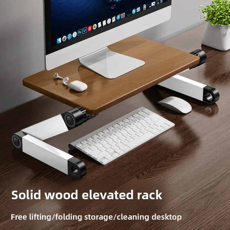 Height Adjustable Monitor Stand Desk Desktop Display Support PC Screen Bracket for Office Workstation Laptop