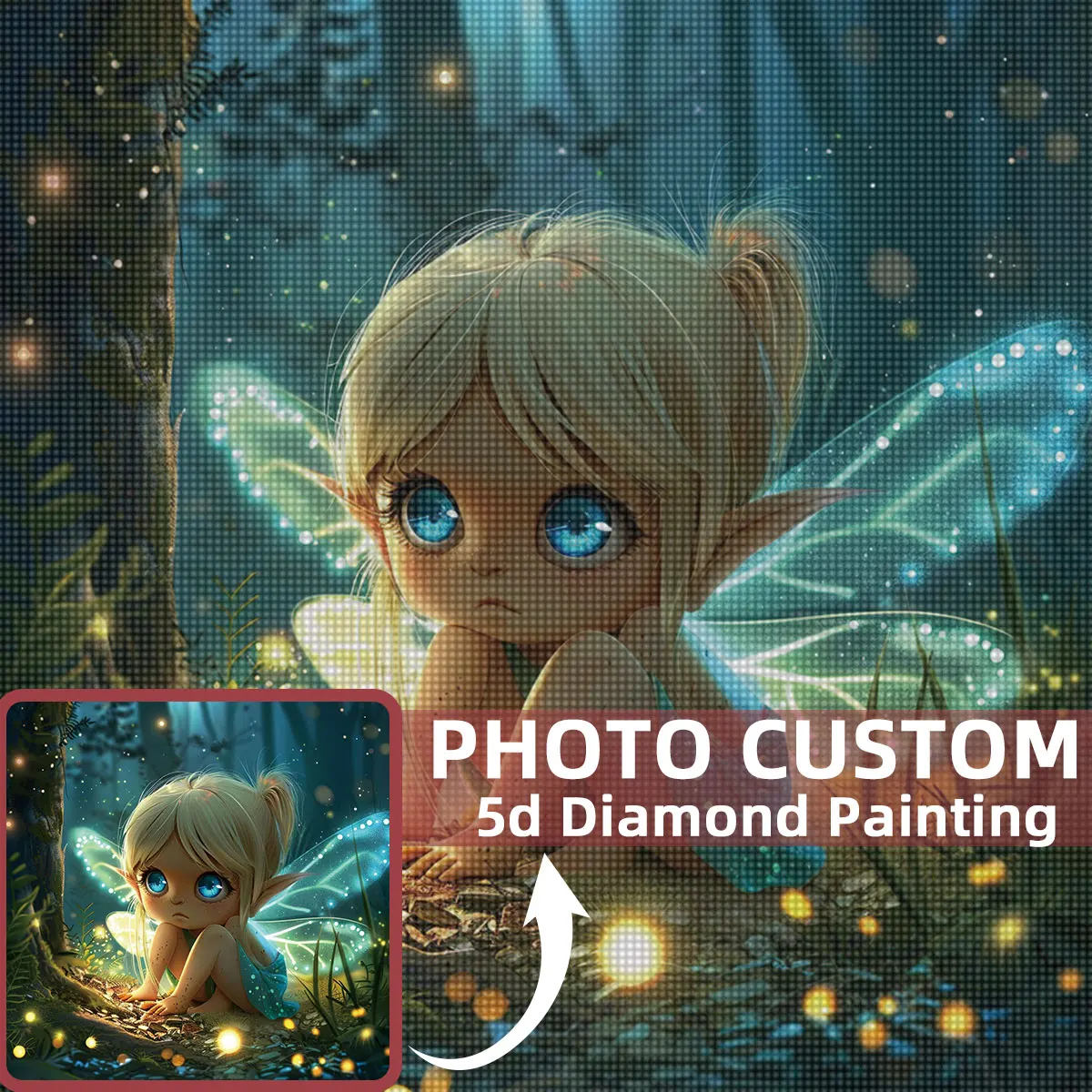 Custom 5D Diamond Painting Kit - Add Your Photo, Full Round Acrylic DIY Craft with Realistic Flowers & Butterflies - Unique Home