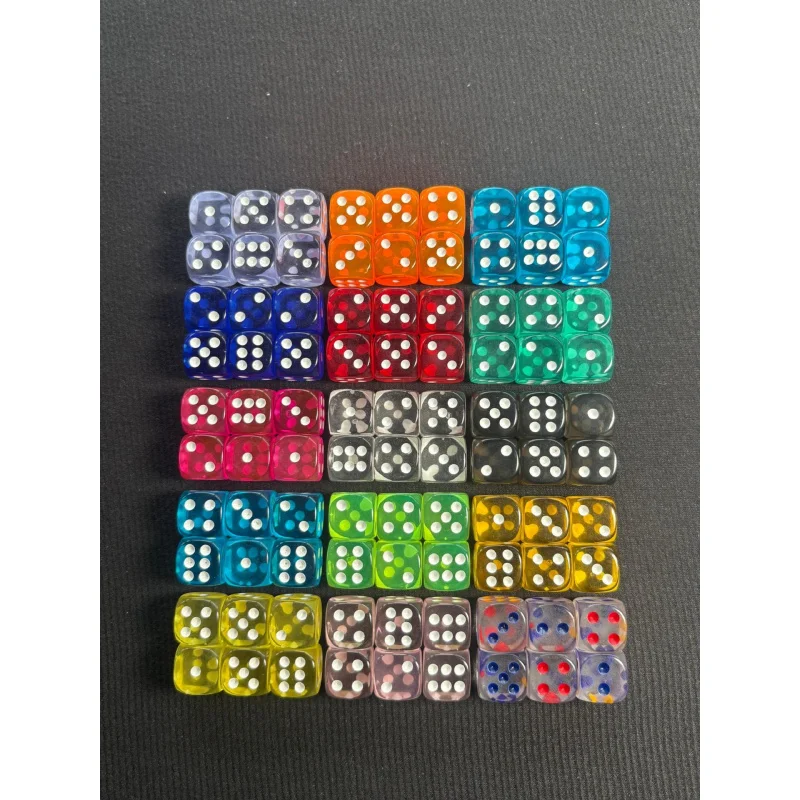 

High Permeability14mmColorful transparent rounded-corner acrylic crystal dice for board games, role-playing games, entertainment