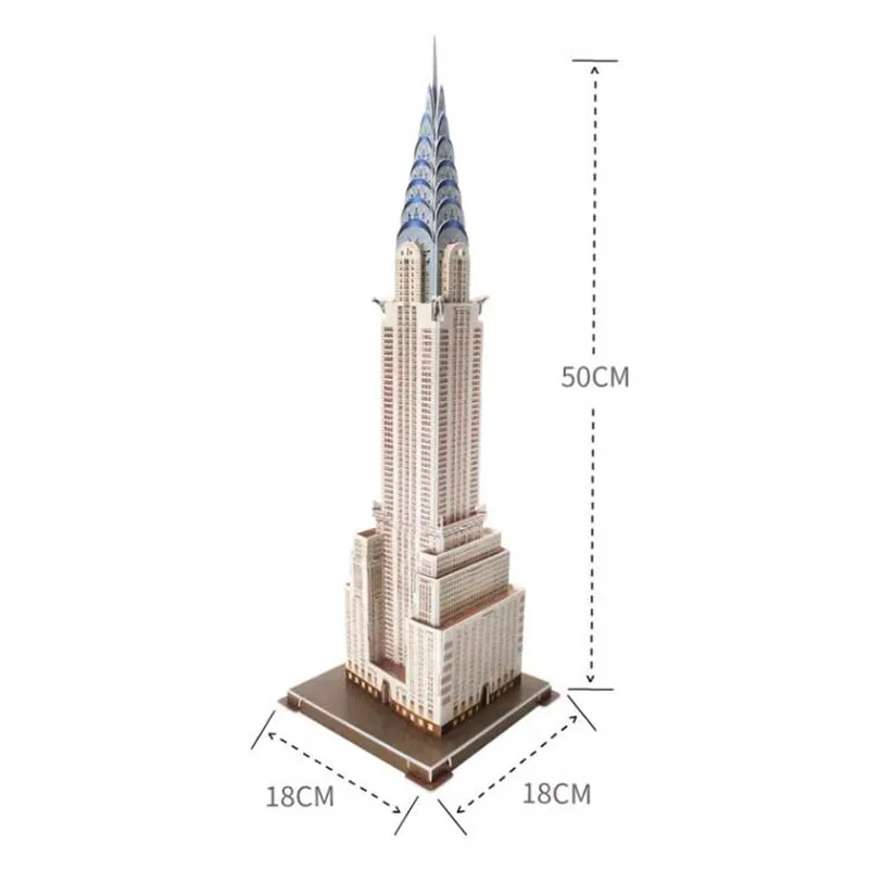 Chrysler Building 3D EPS Paper Puzzle Model Toy United States New York America World Great Architecture Boy Girl Birthday Gift