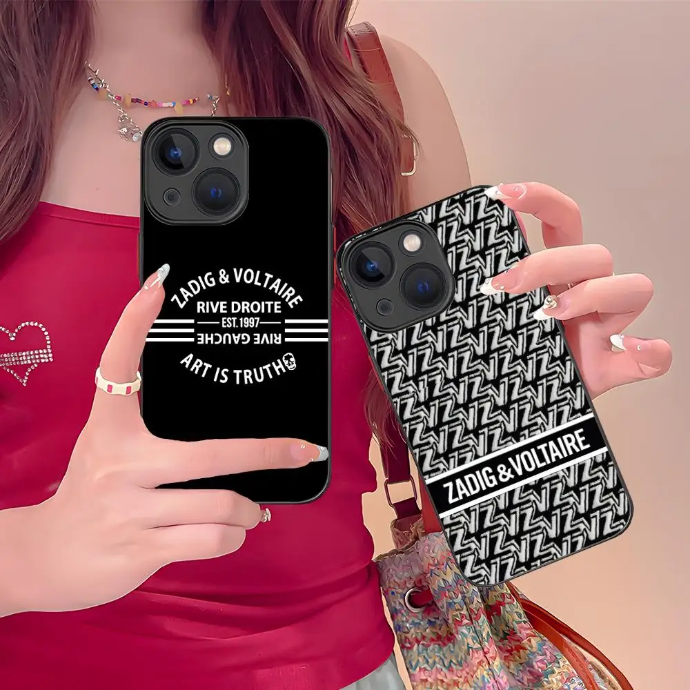 الفاخرة Z-ZV قضية الهاتف المحمول آيفون 16 15 14 13 12 11 X XR XS 8 7 برو ماكس زائد لون صغير سيليكون واقية غطاء فاخر