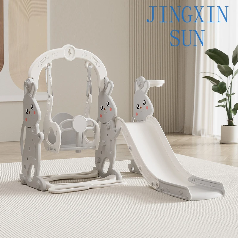 Multifunctional 3-in-1 Blue Indoor Toddler Playground Equipment Small Plastic Slide Kindergarten Happy  Gifts
