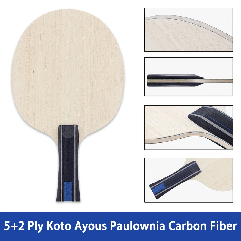 

5+2 Carbon Fiber Table Tennis Blade Koto Ayous Paulownia Wood Table Tennis Paddle Professional Fast Attack Ping Pong Paddle