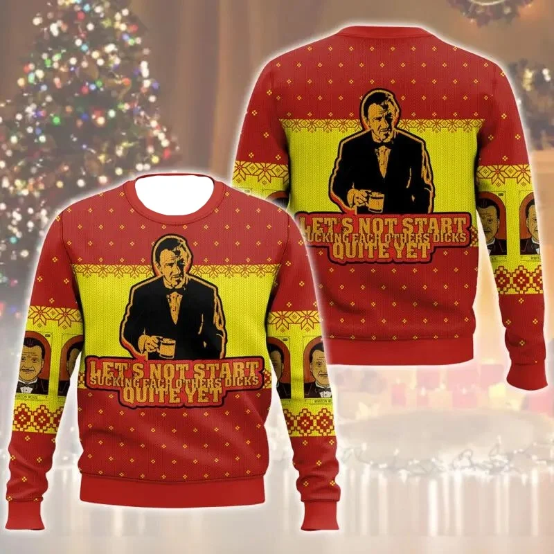 Feliz Navidad otra vez Pulp Fiction feo Navidad sudor Vintage película de ficción suéter hombres mujeres fiesta de vacaciones Jumper regalo de Navidad