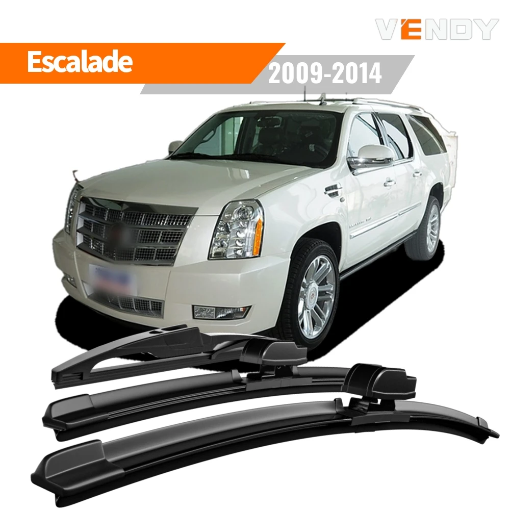 

1set Front & Rear Windshield Wiper Blades Windscreen Wipers For Cadillac Escalade (III) 2009-2014 Rubber Brushes Car Accessories