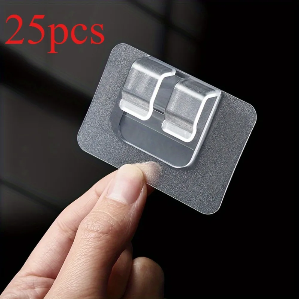 

25 зажимов для наружного освещения. Не сверлить, сверхмощный, водонепроницаемый и устойчивый к ультрафиолетовому излучению для праздничного декора.