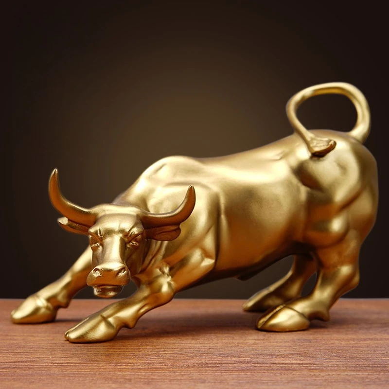 

Украшение быка из смолы для домашнего офиса, декор винного шкафа, символ процветания, произведения искусства ручной работы