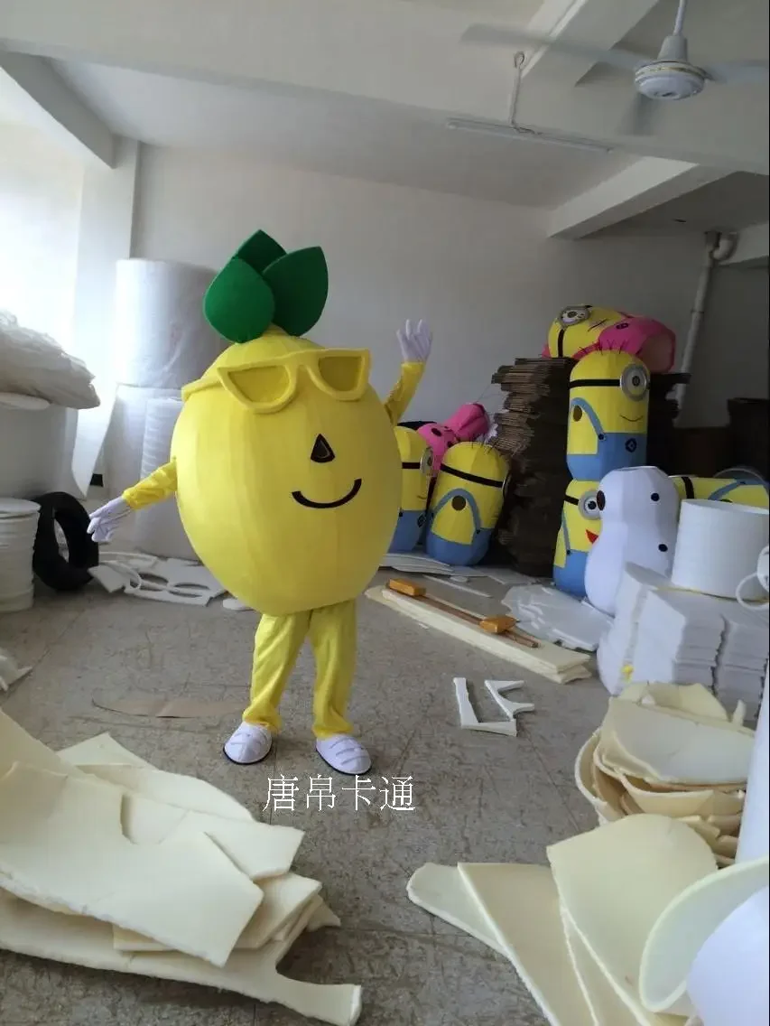 Christmas Yellow Lemon Mascot Costumes Fruit Mascot Costumes Halloween Costumes Chirstmas Party Adult Size Fancy Dress