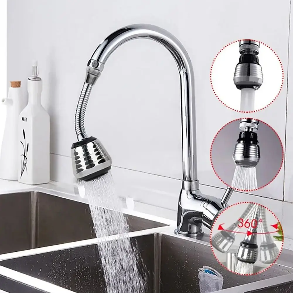 360Degree Faucet Anti Splash Head Kitchen Dual Mode Water Saver Universal Rotating Bubbler Filter Nozzle Booster Nozzle Extender