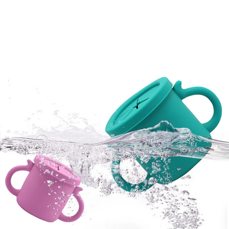 1PC Baby Learning Drinking Cup with Double Handle Portable Leakproof Infants Water Cups Bottle Baby Food Box Snack Cup Feeding